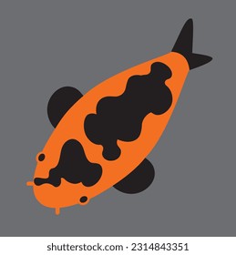 Koi Kohaku, Tancho, Sanke, Shusui, Shiro, Showa, Kumonryu, Ochiba, Asagi, line art, Koi fish japanese, Logo Fish vector element