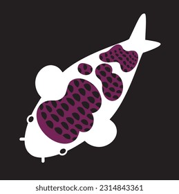 Koi Kohaku, Tancho, Sanke, Shusui, Shiro, Showa, Kumonryu, Ochiba, Asagi, line art, Koi fish japanese, Logo Fish vector element