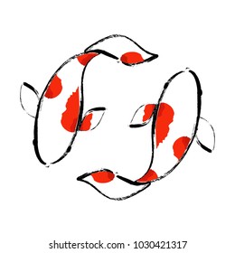 Koi logo japan fish japanese symbol background illustration vector stock