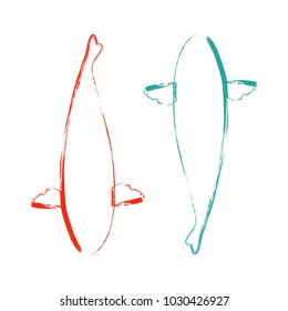 Koi logo japan fish japanese symbol background illustration vector stock