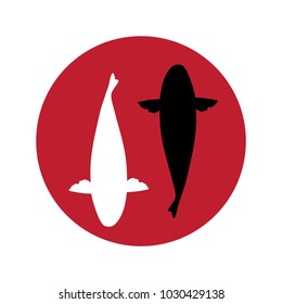 Koi logo japan fish japanese symbol background illustration vector stock