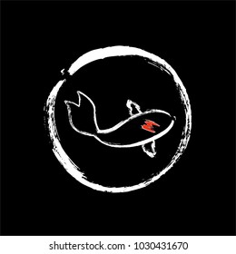 Koi logo japan fish japanese symbol background illustration vector stock