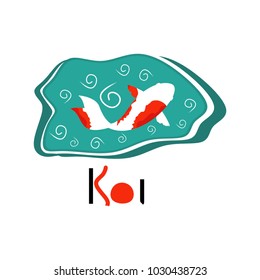 Koi logo japan fish japanese symbol background illustration vector stock