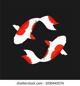 Koi logo japan fish japanese symbol background illustration vector stock