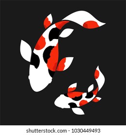 Koi logo japan fish japanese symbol background illustration vector stock