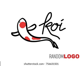 Koi Logo. Perfect For Farm And Pet Store Also Breeder. Vector Easy To Edit.