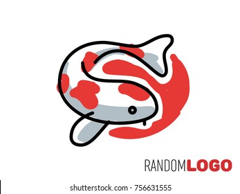 Koi Logo. perfect for farm and pet store also breeder. vector easy to edit.