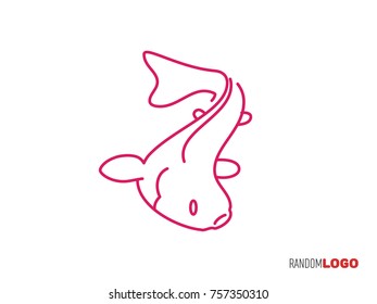 Koi logo for pet shop, hobby and breeder. Vector