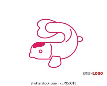 Koi logo for pet shop, hobby and breeder. Vector