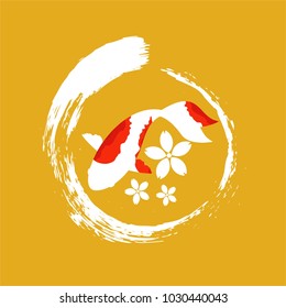 Koi logo Zen Logo Sakura and Sakura Flower