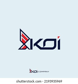 Logotipo geométrico simple del logotipo de Koi