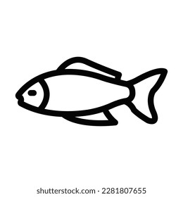 Diseño de iconos de línea de vector Koi