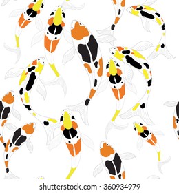 Koifiish pattern Seamless pattern white background