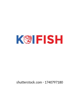 Koifish  logo design vector template. 