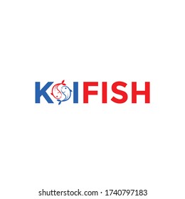 Koifish  logo design vector template. 