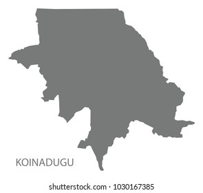 Koinadugu Sierra Leone Map grey illustration silhouette