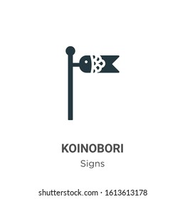 Koinobori glyph icon vector on white background. Flat vector koinobori icon symbol sign from modern signs collection for mobile concept and web apps design.