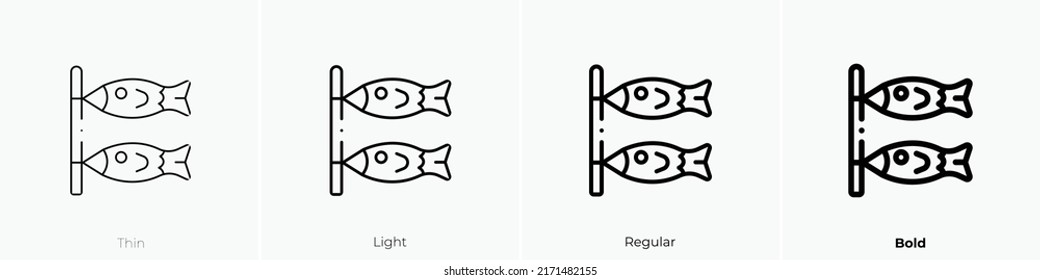 koinobori icon. Thin, Light Regular And Bold style design isolated on white background
