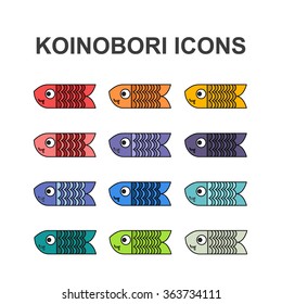 koinobori icon. vector illustration
