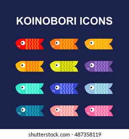 koinobori icon. vector illustration