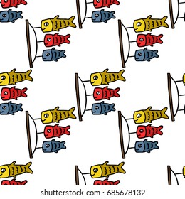 koinobori seamless doodle pattern