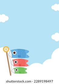 Koinobori and the sky. Children's day illustration.