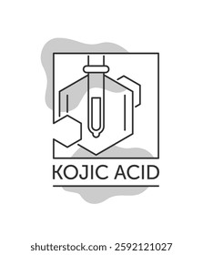 Kojic acid- emblem or logo template for labeling of skincare products