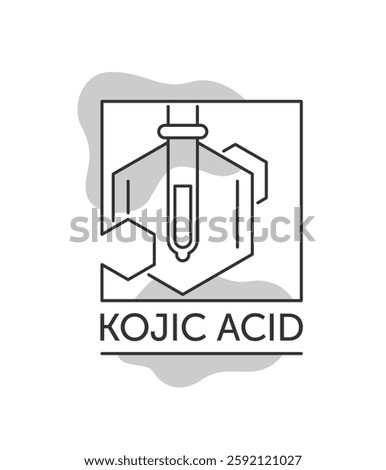 Kojic acid- emblem or logo template for labeling of skincare products