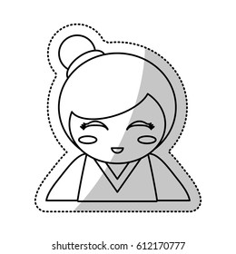 kokeshi doll souvenir outline