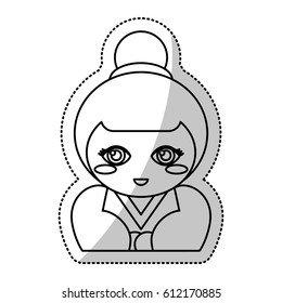 kokeshi doll souvenir outline