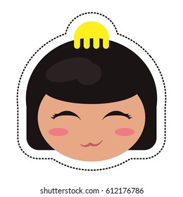 kokeshi head face doll