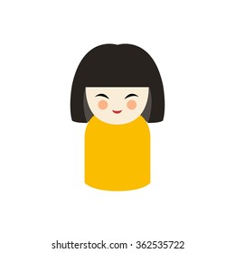 kokeshi icon. vector illustration