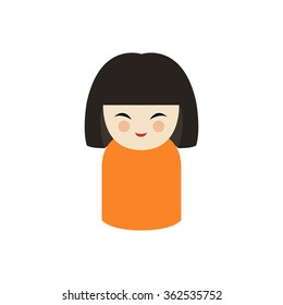 kokeshi icon. vector illustration