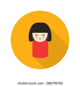 kokeshi icon. vector illustration