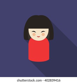 kokeshi icon. vector illustration