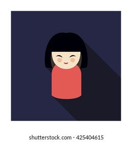 kokeshi icon. vector illustration