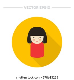 kokeshi icon. vector illustration
