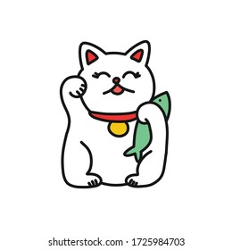 kokeshi, japanese traditional doll doodle icon, vector illustration