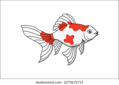 Koki Fish Illustration Orange and White Colors