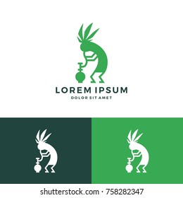 kokopelli cannabis bong weed hemp logo vector download