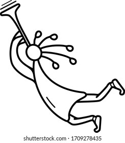 Kokopelli figure icon in outline