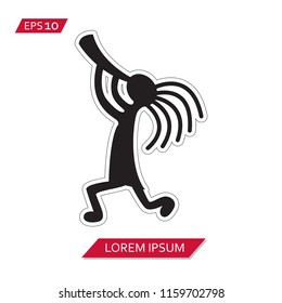 kokopelli vector icon symbol