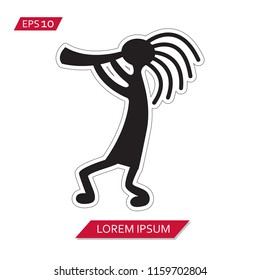 kokopelli vector icon symbol