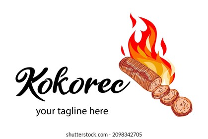 Kokorec vector logo design. Fast Food Restaurant Design elements for logo, label, emblem, sign. Vector.