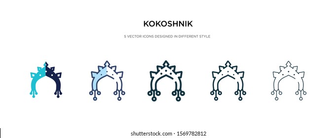 kokoshnik icon in different style vector illustration. two colored and black kokoshnik vector icons designed in filled, outline, line and stroke style can be used for web, mobile, ui