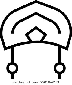 kokoshnik icon. Thin linear style design isolated on white background