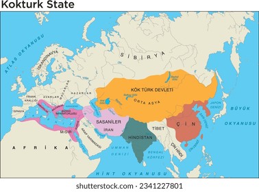 Kokturk State territory map and borders