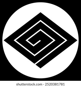 Kokumochi Jinuki Inazuma Hishi (Diamanten Bliksem met Open Achtergrond). Een vectorpictogramillustratie van een Japanse familiekam afgeleid van het dondermotief.
