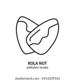 Kola nut line icon. Food symbol. Vector illustration. Editable stroke.