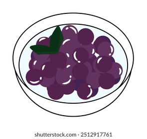 Kolak Biji Salak is an Indonesian sweet desert of sweet purple potato dumpling balls in coconut milk. biji salak ubi ungu. Kolak vector illustration.